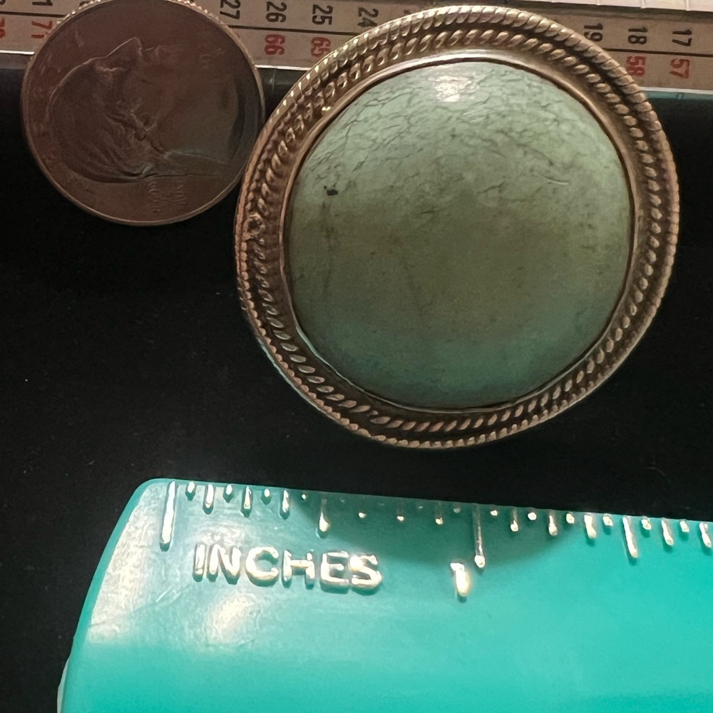 925 Sterling Silver Native Signed Turquoise Ring - image 6